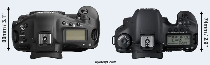Compare 1Ds Mark II versus 7D top
