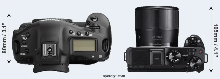 Compare 1Ds Mark II versus G3X top