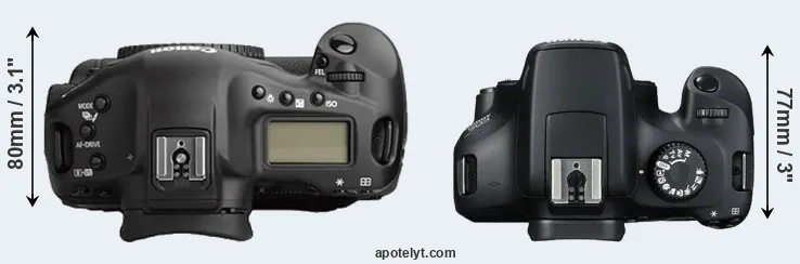 Compare 1Ds Mark II versus T100 top