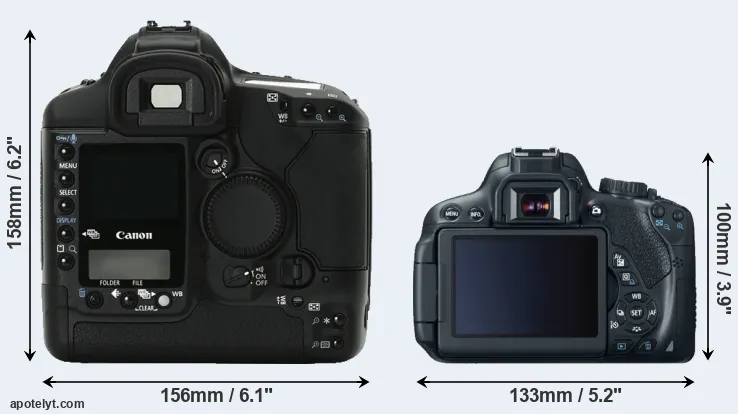 Comparison 1Ds Mark II or T4i rear