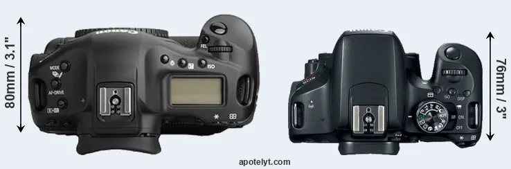 Compare 1Ds Mark II versus T7i top
