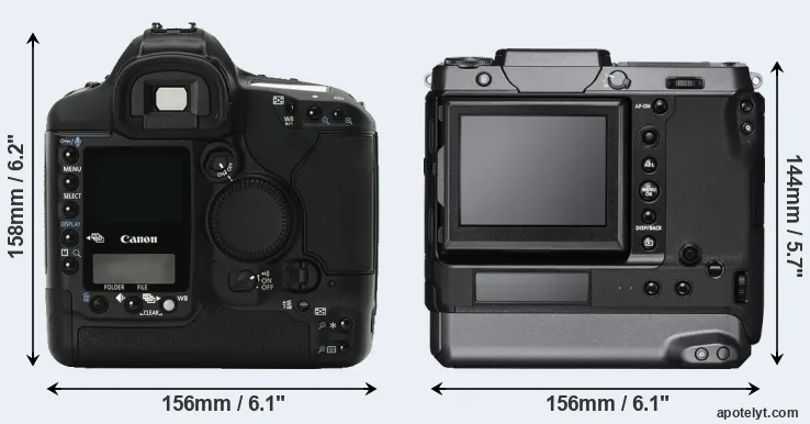 Comparison 1Ds Mark II or GFX 100 rear
