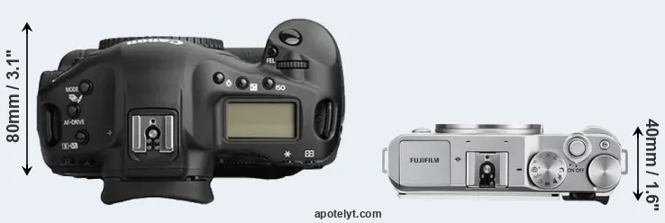Compare 1Ds Mark II versus X-A3 top
