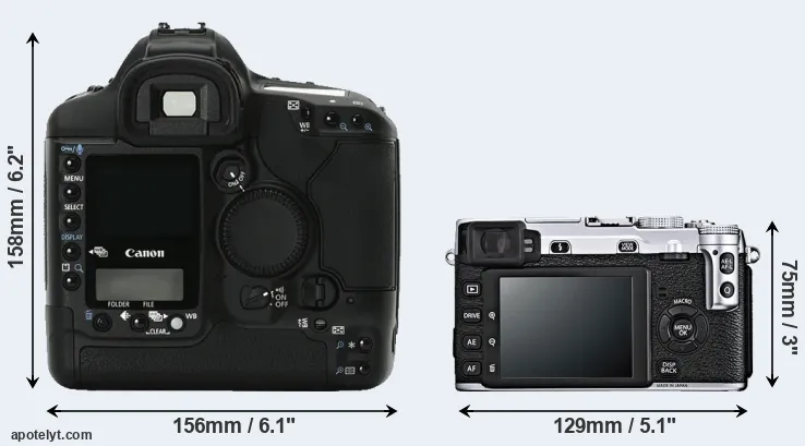 Comparison 1Ds Mark II or X-E1 rear
