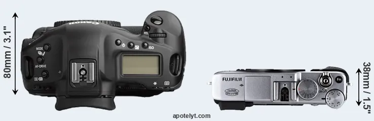 Compare 1Ds Mark II versus X-E1 top