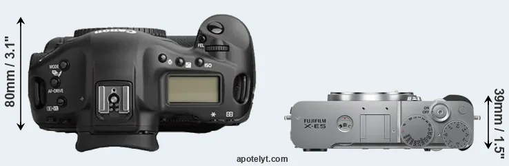 Compare 1Ds Mark II versus X-E5 top