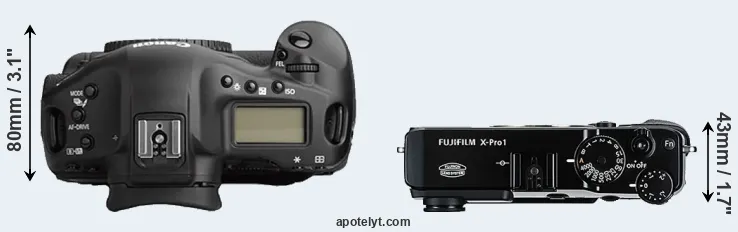 Compare 1Ds Mark II versus X-Pro1 top
