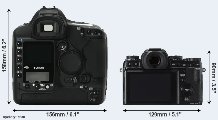 Comparison 1Ds Mark II or X-T1 rear