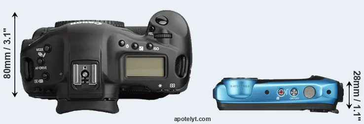 Compare 1Ds Mark II versus XP140 top