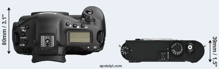 Compare 1Ds Mark II versus M10 top