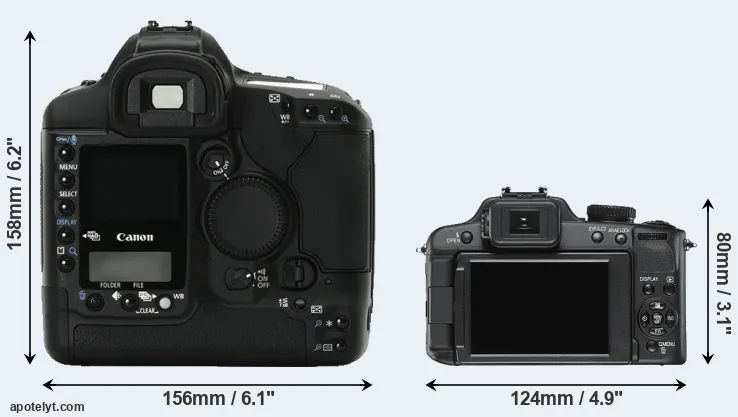 Comparison 1Ds Mark II or V-LUX 2 rear