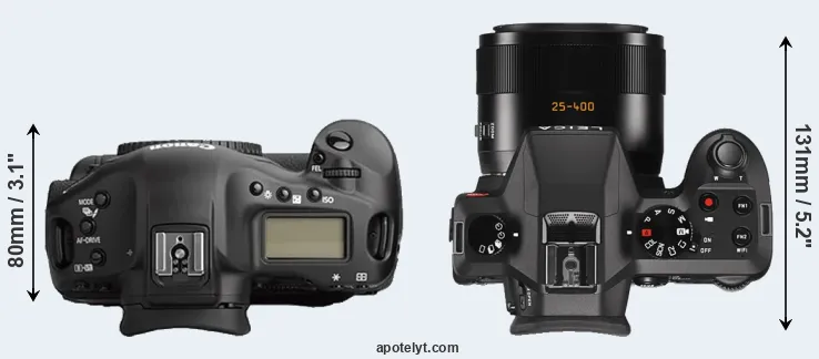 Compare 1Ds Mark II versus V-LUX Typ 114 top