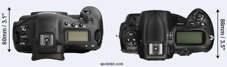 Compare 1Ds Mark II versus D3X top
