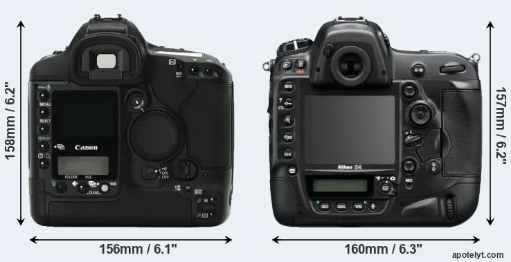 Comparison 1Ds Mark II or D4 rear