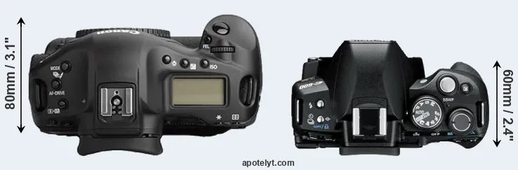 Compare 1Ds Mark II versus E-600 top