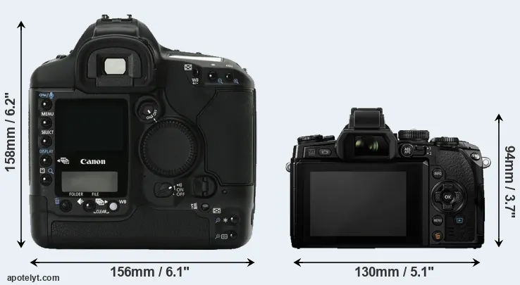 Comparison 1Ds Mark II or E-M1 rear