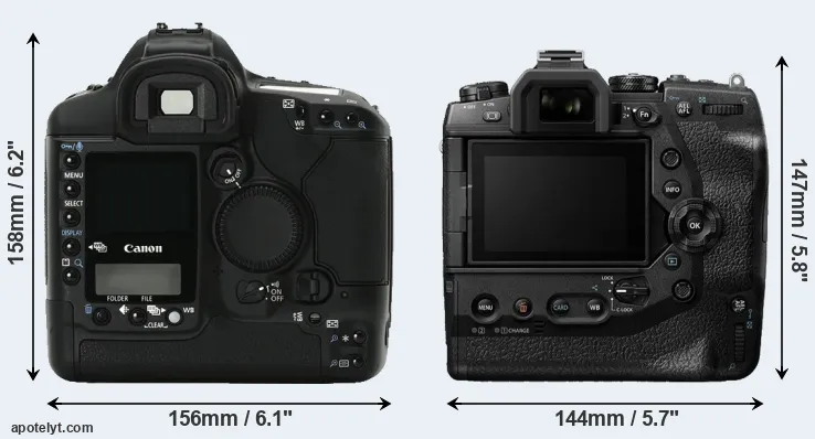Comparison 1Ds Mark II or E-M1X rear