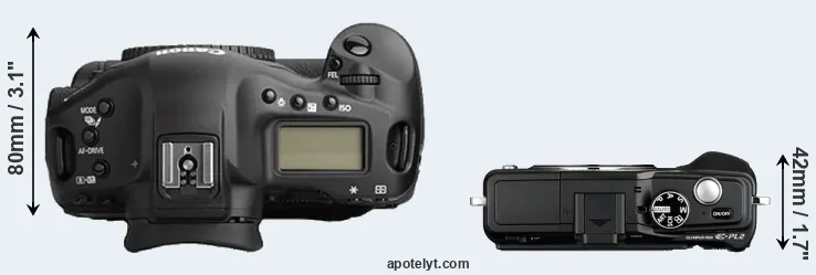 Compare 1Ds Mark II versus E-PL2 top