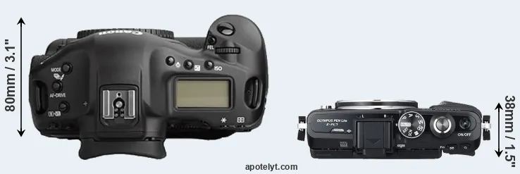 Compare 1Ds Mark II versus E-PL7 top