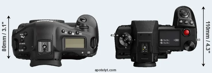 Compare 1Ds Mark II versus S1H top