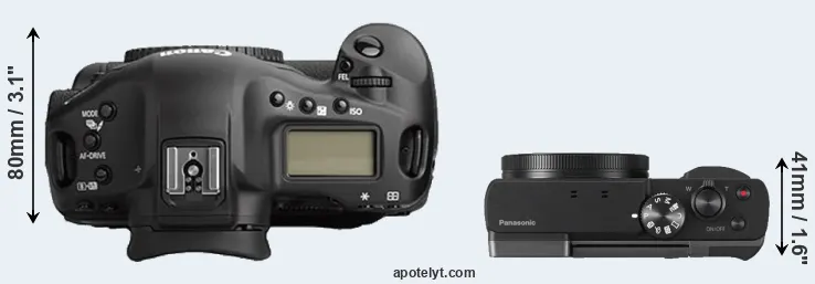 Compare 1Ds Mark II versus TZ90 top