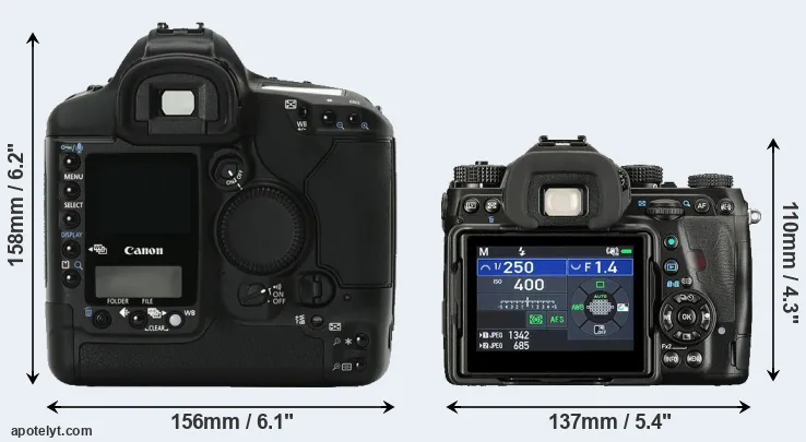 Comparison 1Ds Mark II or K-1 II rear