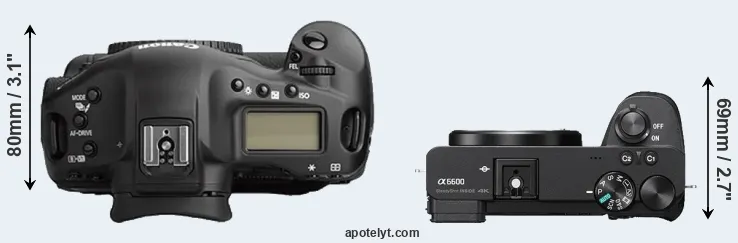 Compare 1Ds Mark II versus A6600 top
