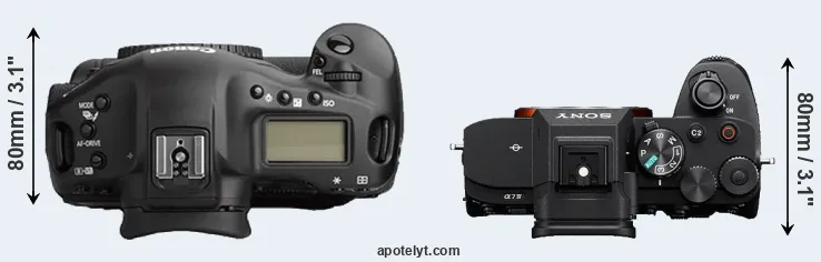 Compare 1Ds Mark II versus A7 IV top