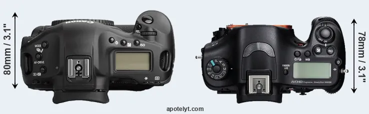 Compare 1Ds Mark II versus A99 top