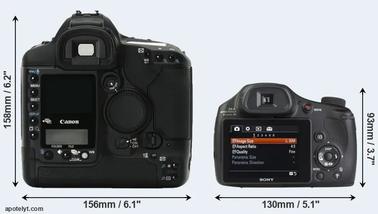 Comparison 1Ds Mark II or HX350 rear