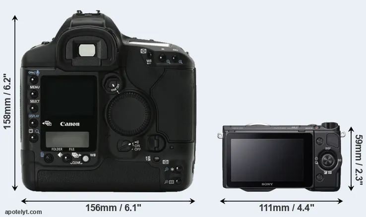 Comparison 1Ds Mark II or NEX-5R rear