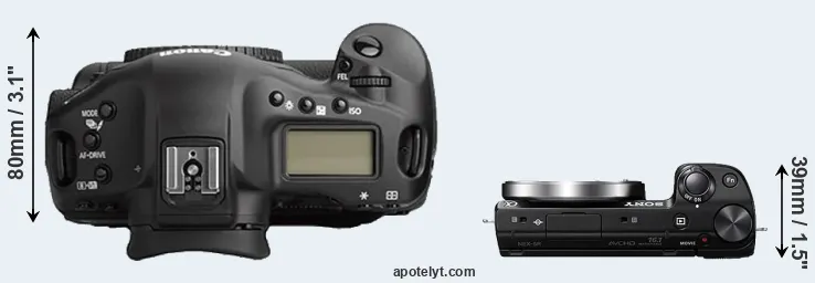 Compare 1Ds Mark II versus NEX-5R top