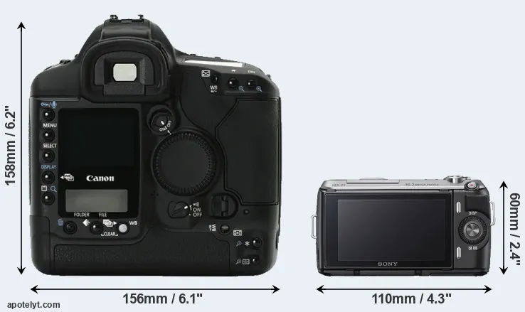 Comparison 1Ds Mark II or NEX-C3 rear