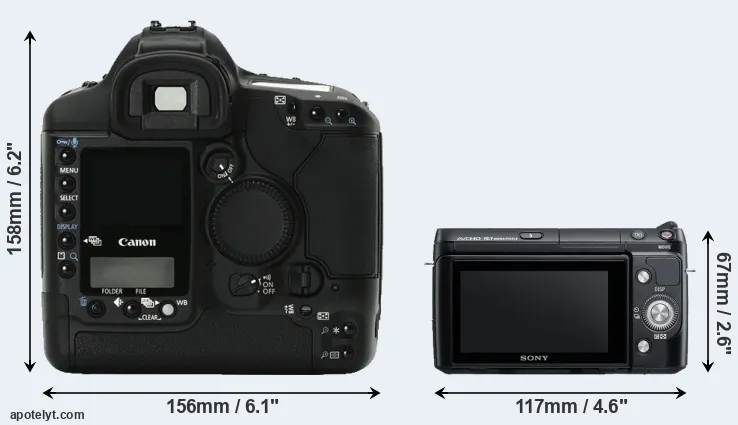 Comparison 1Ds Mark II or NEX-F3 rear