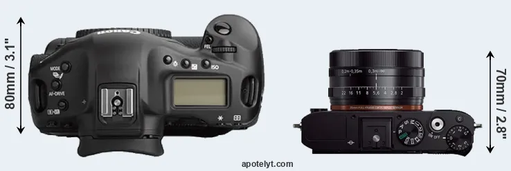 Compare 1Ds Mark II versus RX1R top