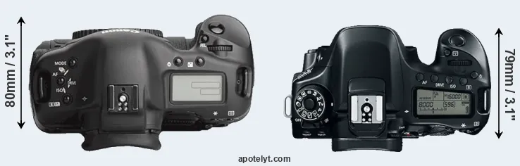 Compare 1Ds Mark III versus 80D top
