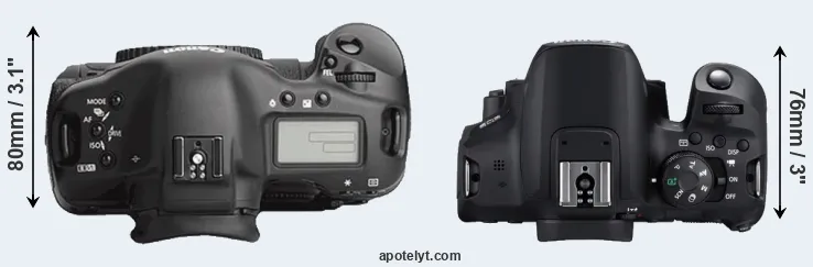 Compare 1Ds Mark III versus 850D top