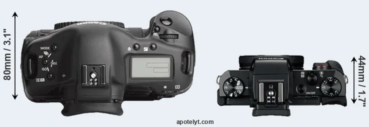 Compare 1Ds Mark III versus G5X top
