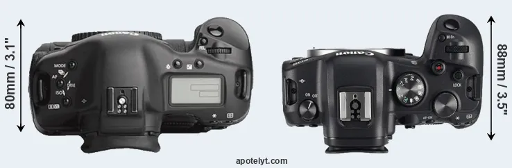 Compare 1Ds Mark III versus R6 top