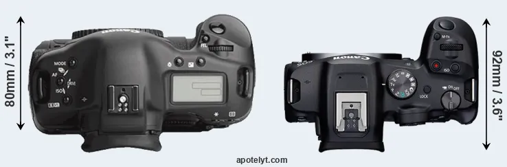 Compare 1Ds Mark III versus R7 top
