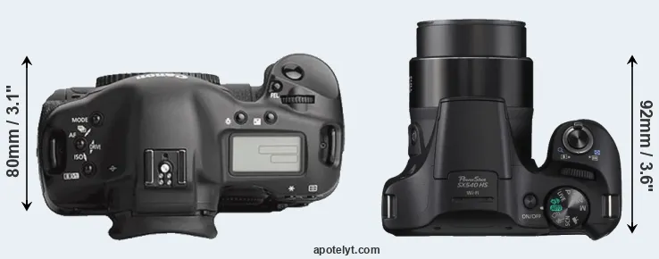Compare 1Ds Mark III versus SX540 top