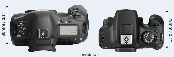 Compare 1Ds Mark III versus T6 top