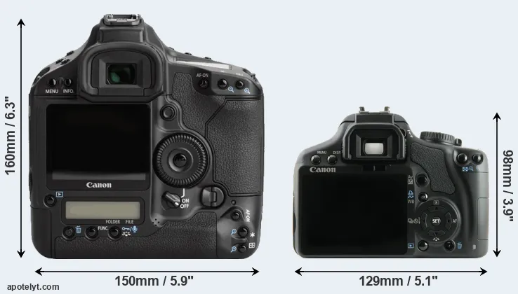 Comparison 1Ds Mark III or XSi rear