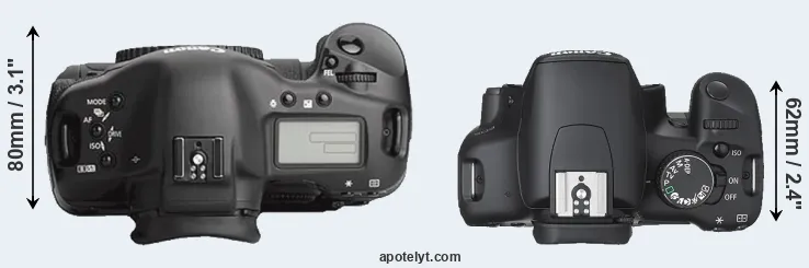 Compare 1Ds Mark III versus XSi top