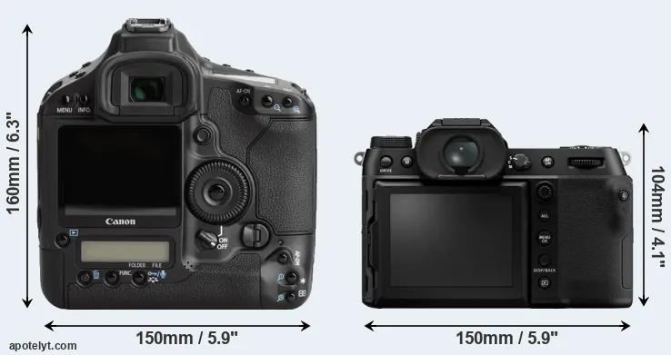 Comparison 1Ds Mark III or GFX 100S rear
