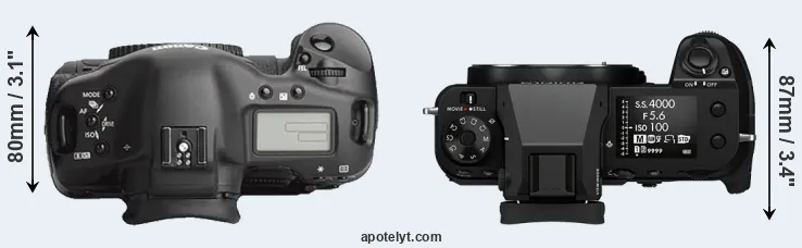 Compare 1Ds Mark III versus GFX 100S top