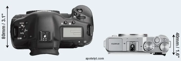 Compare 1Ds Mark III versus X-A3 top