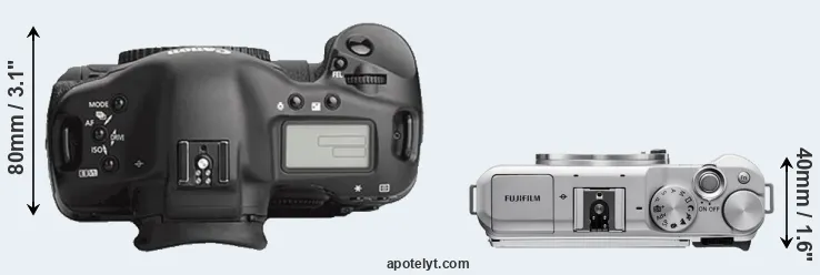 Compare 1Ds Mark III versus X-A5 top