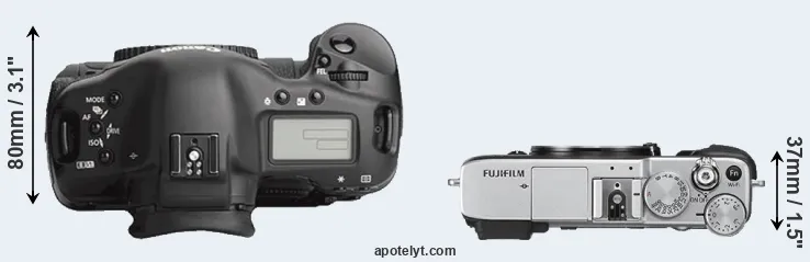 Compare 1Ds Mark III versus X-E2S top