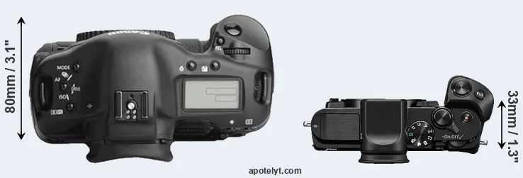 Compare 1Ds Mark III versus V3 top
